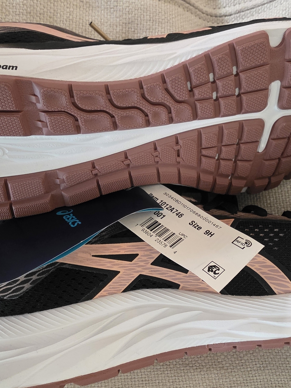 ASICS Black and Light Pink Women’s Athletic Running Shoes - Picture 4 of 5